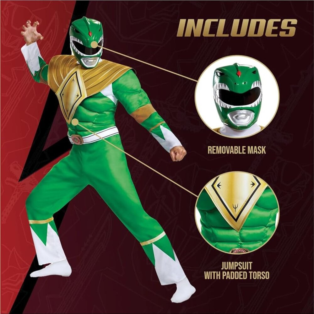 Men's large/extra large green power ranger costume  no helmet